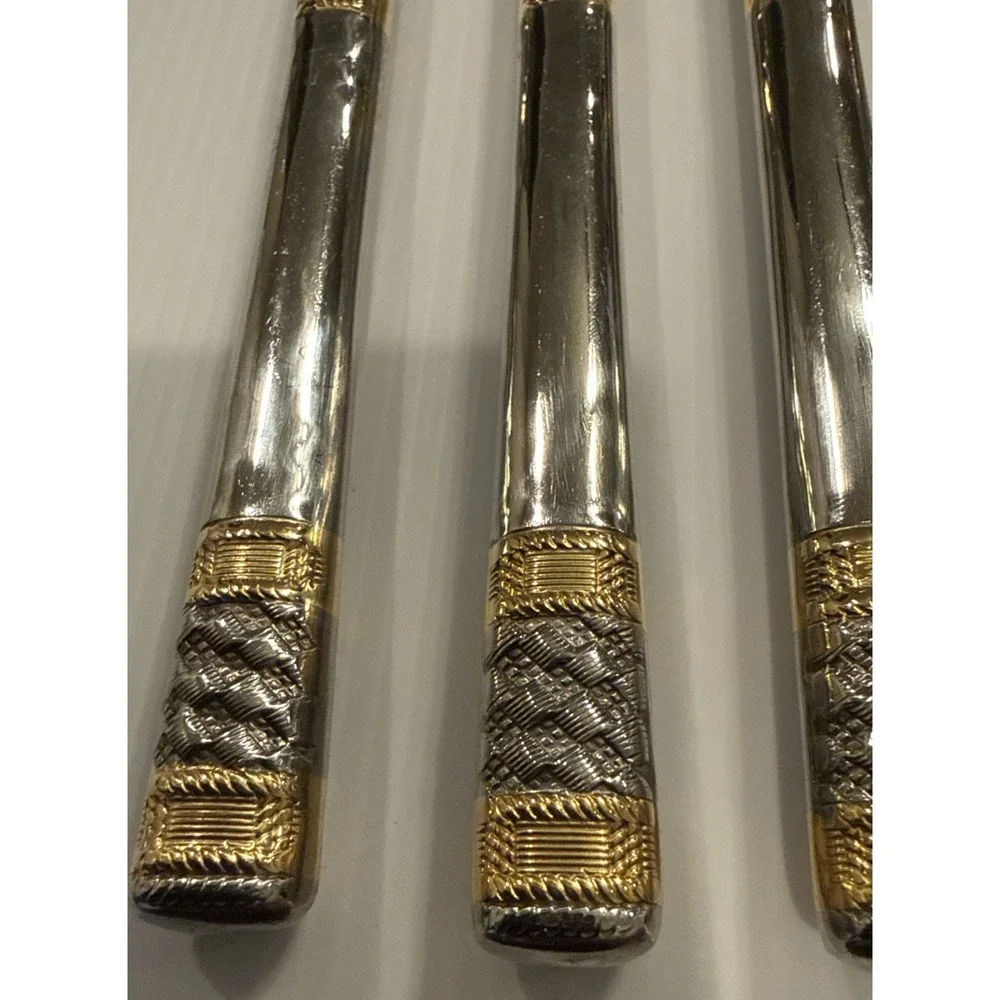 Wallace Golden Corsica Hollow Dinner Knives Set Of 8 18/10 Flatware 9 1/2